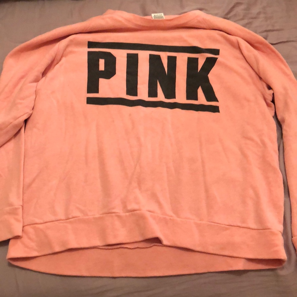 Pink “Pink” long sleeve crew neck